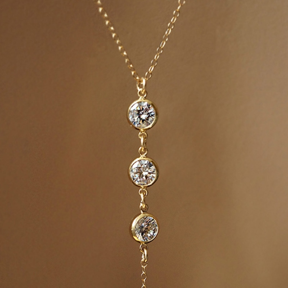 Sexy Cubic Zirconia Backdrop Necklace Prom/Wedding - Picture 2 of 6